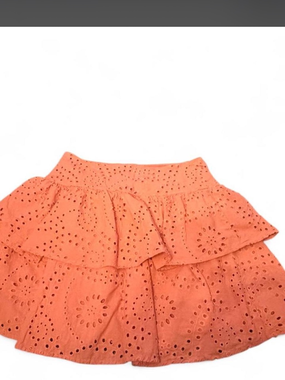 Express Coral Eyelet Tiered Skirt